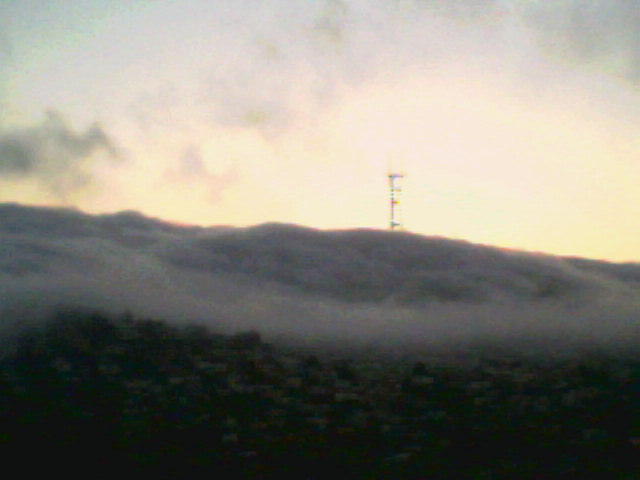 view of fog coming over twin peaks